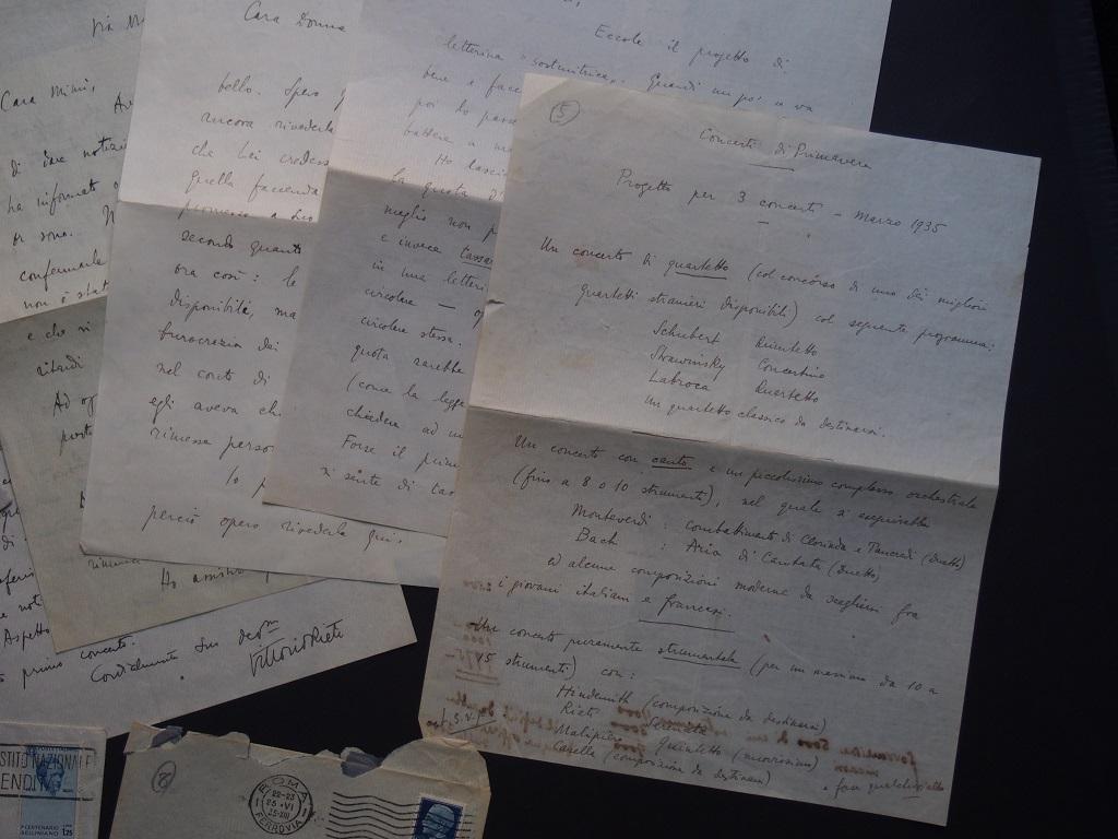 Progetto per 3 concerti di primavera - Lettere autografe firmate da Vittorio Rieti - 1935 in vendita 2