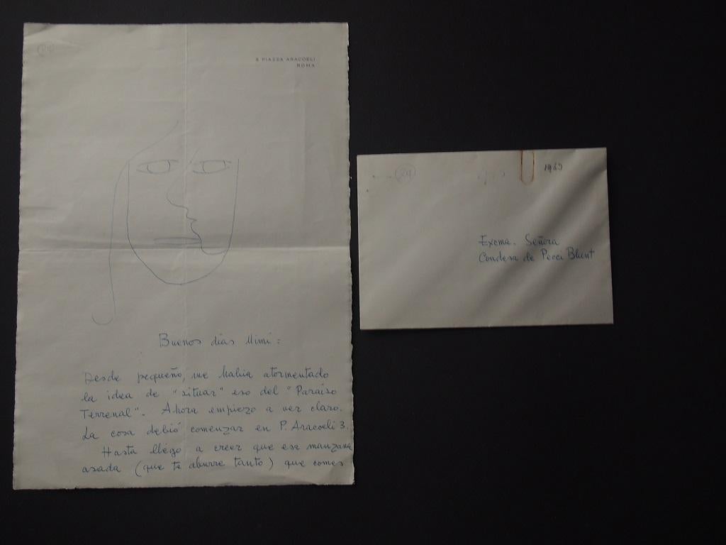 Autograph Letter Signed by Gonzalo Fonseca to the Countess A.L. Pecci-Blunt. 

1969. One page, double-sided. In Spanish. Excellent condition, including original envelope. On letterhead paper "3 Piazza Aracoeli - Roma". Signed "Gonzalo". 

With a