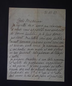 Vintage Autograph Letter Signed by Marie Grosnowska - 1933