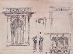 Architecture - Original Pen Drawing by Gabriele Galantara - 1910s