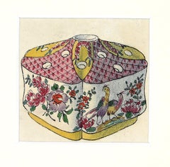 Porzellanvasen - Original China Tinte und Aquarell - 1890 ca.