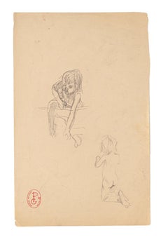 Studies of Children - Original Pencil Drawing - Early 20th Century