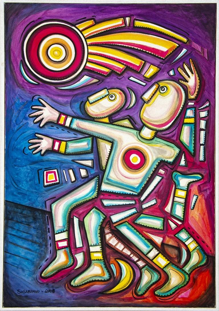 Atletismo is an original artwork realized by Alfredo Sosabravo in  2007.

Hand signed and dated on the lower margin.

Original acrylic painting on canvas.

Alfredo Sosabravo (Sagua la Grande, 25 October 1930) is a Cuban painter, sculptor and