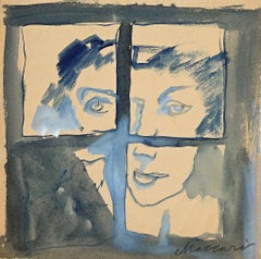 The Prisoner - Original Watercolor by Mino Maccari - Mid-20th century