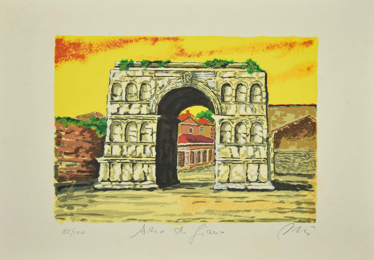 Roman Arch - Impression sérigraphiée par Marco Orsi - années 1980