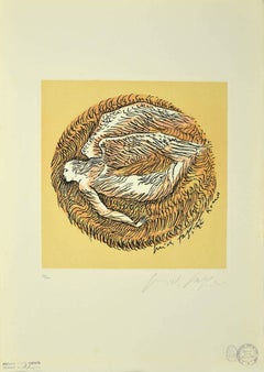 El Ángel - Aguafuerte y litografía originales de Pericle Fazzini - 1981
