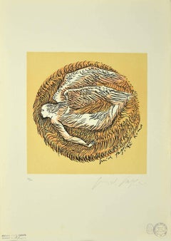 L'ange - eau-forte et lithographie originales de Pericle Fazzini - 1981