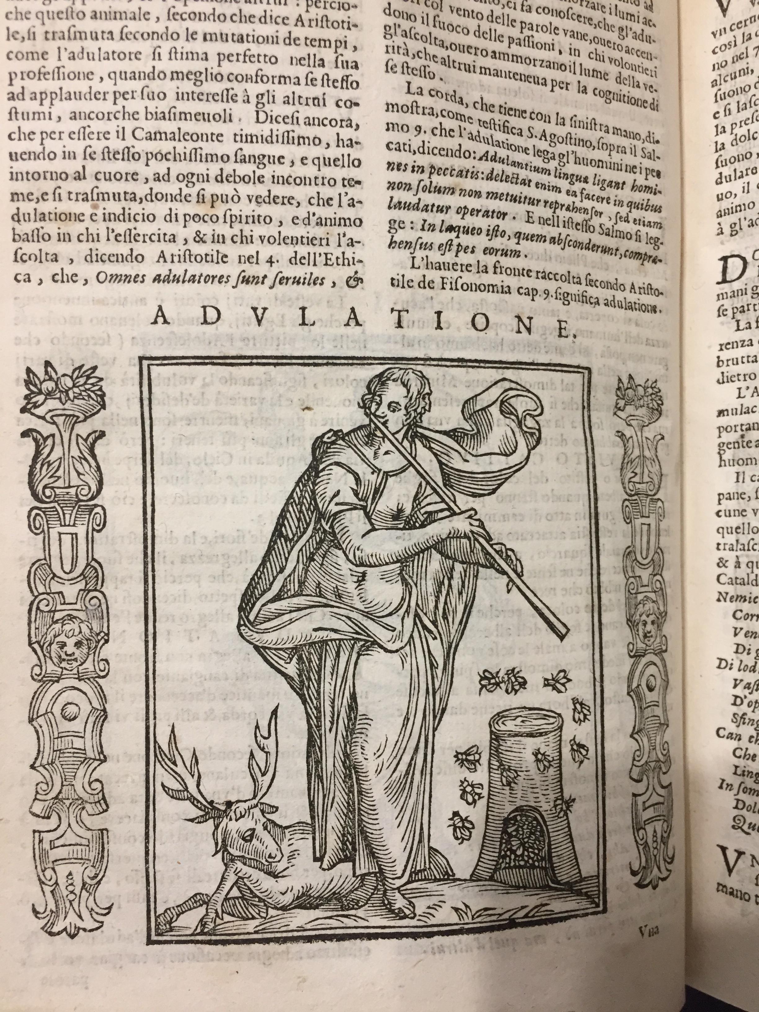 Vollständiger Titel: Nova Iconologia di Cesare Ripa Perugino Cavalier de SS. Maurition & Lazzaro Nella quale si descrivono diverse imagini di Virtu, Vitij, Affetti, Passioni humane, Arti, Discipline, Humori, Elementi, Corpi Celesti, Provincie