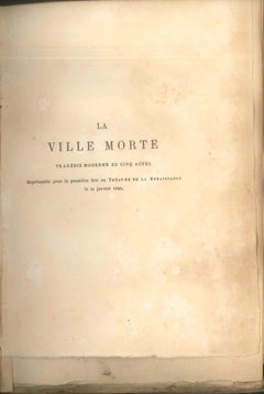 La Ville Morte - Rare Book by Gabriele D'Annunzio - 1898