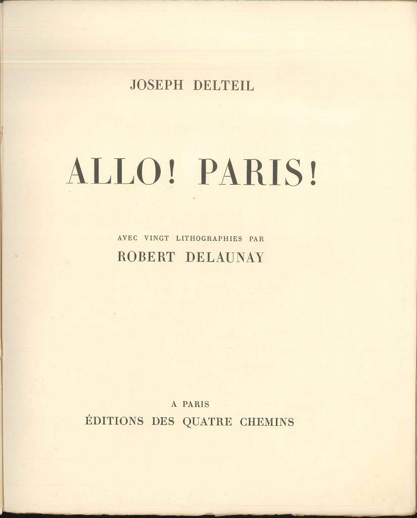 Hallo! Paris! - Seltenes Buch, illustriert von Robert Delaunay - 1926 im Angebot 1