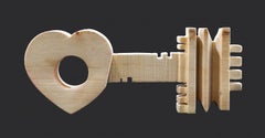The Key to Heart- Wooden Sculpture by Ferdinando Codognotto - 2010