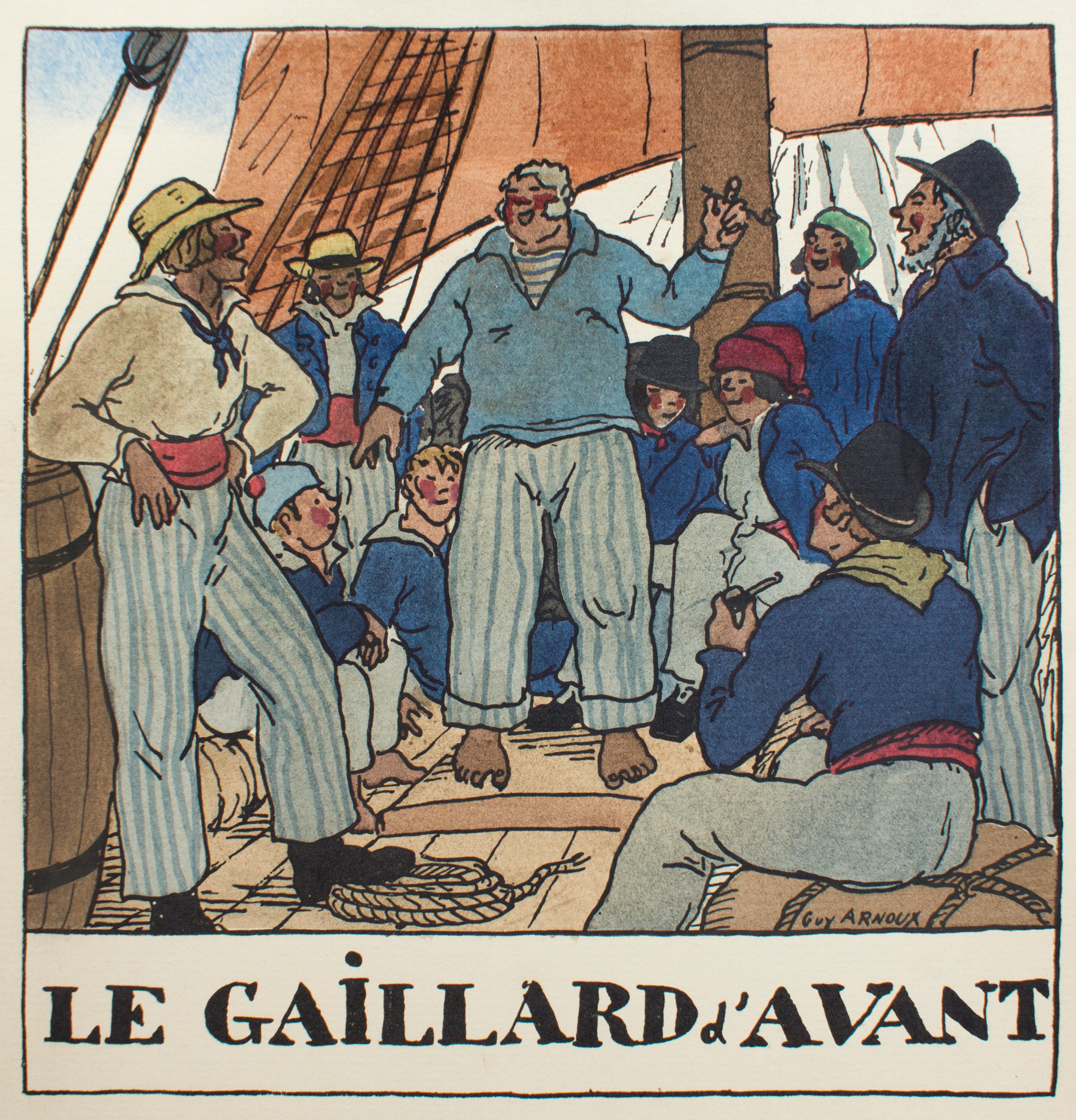 Vieille Marine - Livre rare de C.Farrère illustré par G. Arnoux - 1920 - Moderne Art par Guy Arnoux