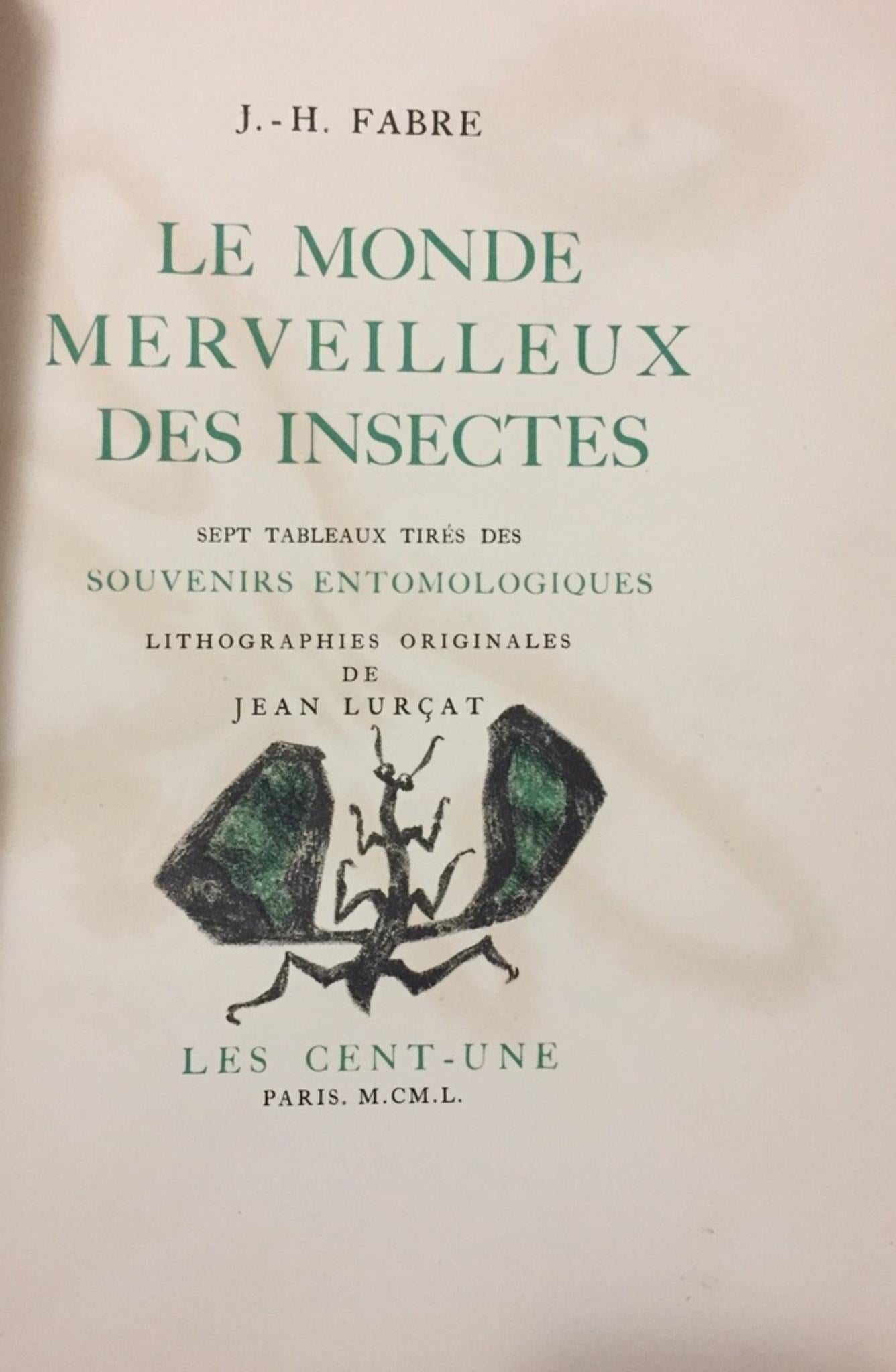 Le Monde Merveilleux des Insectes - Rare Book Illustrated by Jean Lurçat - 1950 - Art by Jean Henri Fabre