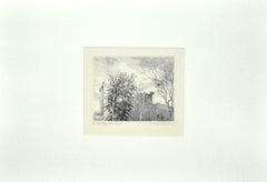 Paysage - Gravure originale sur papier par Andre Roland Brudieux - 1970