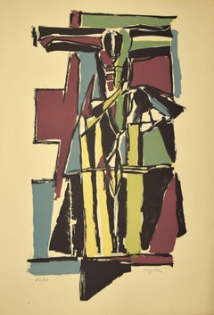 Crucifixion - Original Linoleum by Guido La Regina - Late 20th century