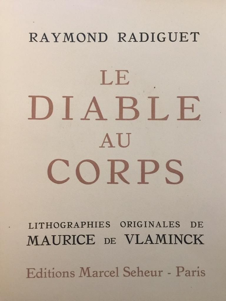 Le Diable au Corps - Livre rare illustré par Maurice de Vlaminck - 1926 en vente 1