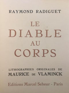 Le Diable au Corps - Livre rare illustré par Maurice de Vlaminck - 1926