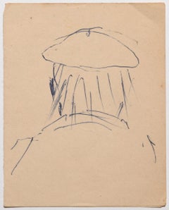 Portrait - Original Drawing in Pen on Paper by Beppe Guzzi - 1950s