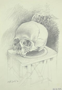 The Skull - Drawing by Leo Guida - 1976