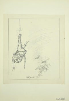 Vintage The Equilibrist -  Drawing by Leo Guida - 1971