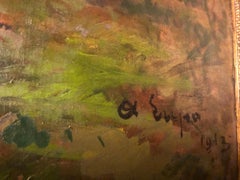 Working Horses - Oil on Canvas by Alessandro Lupo - 1913