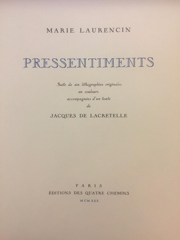 Pressentiments – Seltenes illustriertes Buch von Marie Laurencin – 1930er Jahre im Angebot 2