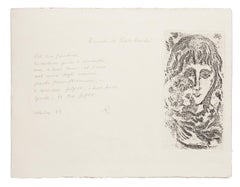 Homage to Pablo Neruda - Original Lithhograph by Gian Paolo Berto - 1973