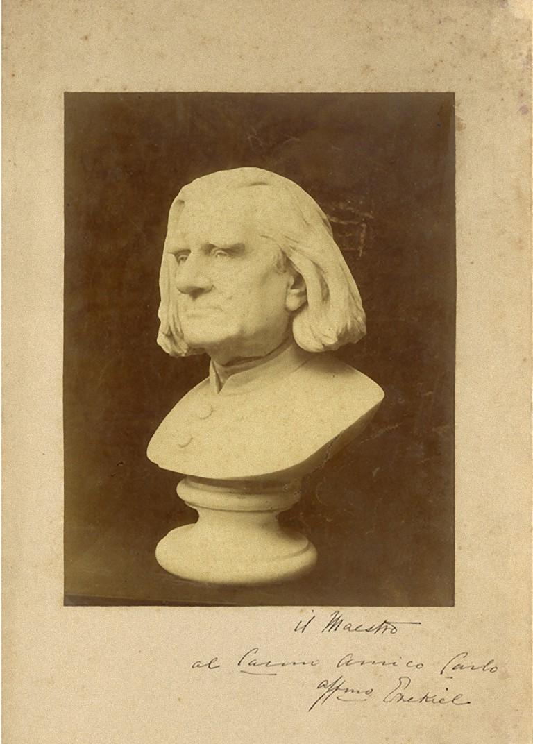 Franz Liszt-Büste von Franz Liszt – Fotodruck von M. J. Ezekiel – 1880er Jahre