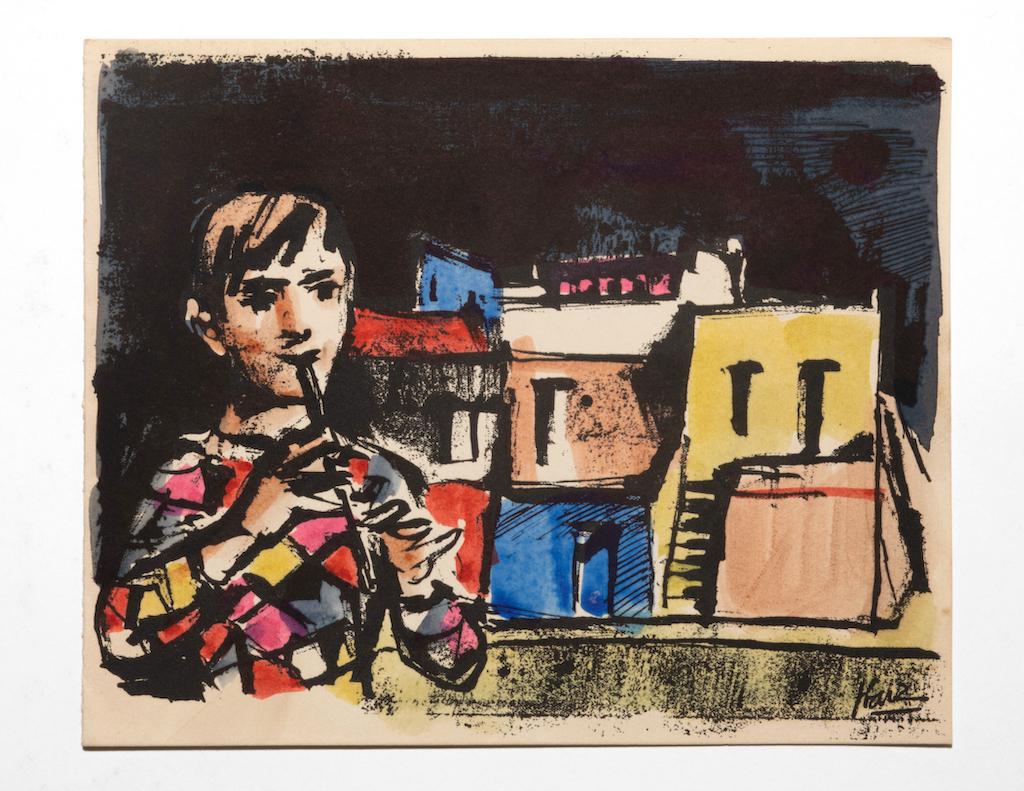 The Flute is an original contemporary artwork realized by Miguel Angel Ibarz (Barcelona, 1958).

Original lithograph on paper. 

Hand-signed 

Good conditions except for some stains.

Miguel Angel Ibarz Serraclara (Barcelona, 1958) is a Spanish