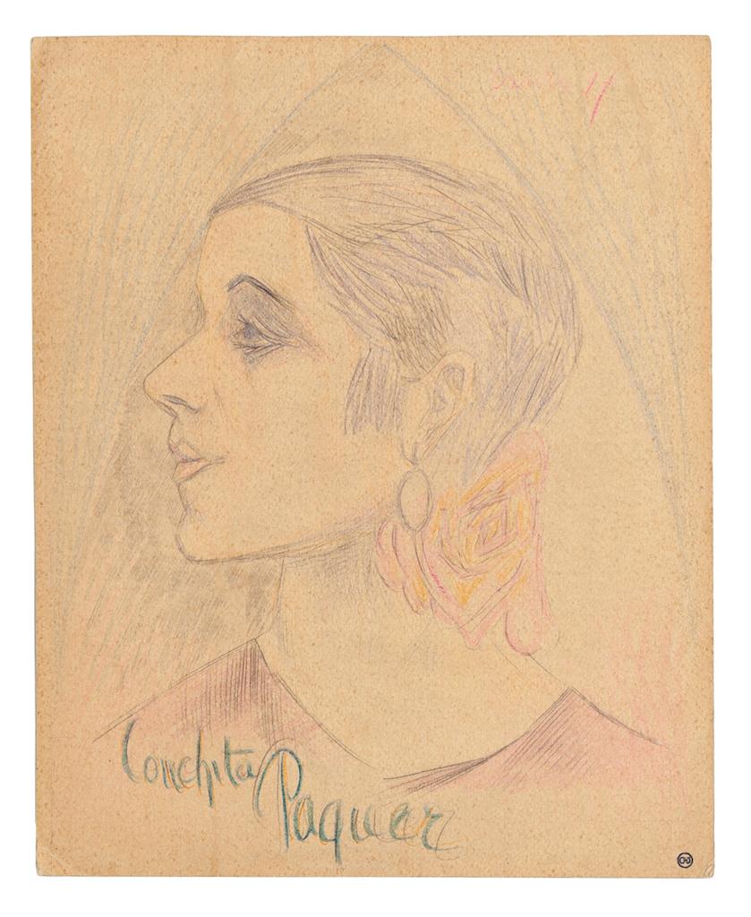 Portrait - Original Mixed Media Artwork by Maurice Lourday - 1927 