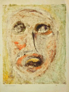 Portrait - Dessin sur papier de Sebastiano Carta - Années 1950