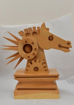 Horse - Wooden Sculpture by Ferdinando Codognotto - 2010