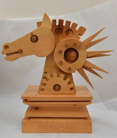 Horse - Wooden Sculpture by Ferdinando Codognotto - 2010