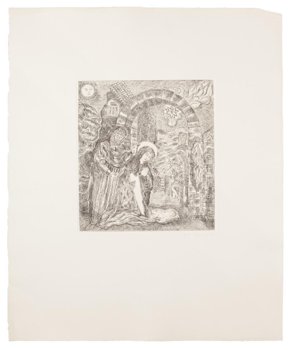 The Cave of Bethlehem - Etching on Paper by Gian Paolo Berto - 1976
