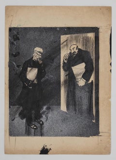 Giolitti allo specchio - Original China Ink/ Watercolor by G. Galantara - 1910