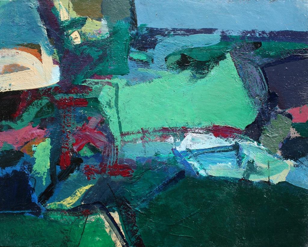 El campo verde - Acrílico sobre cartón de Paul Nicholls -  2006