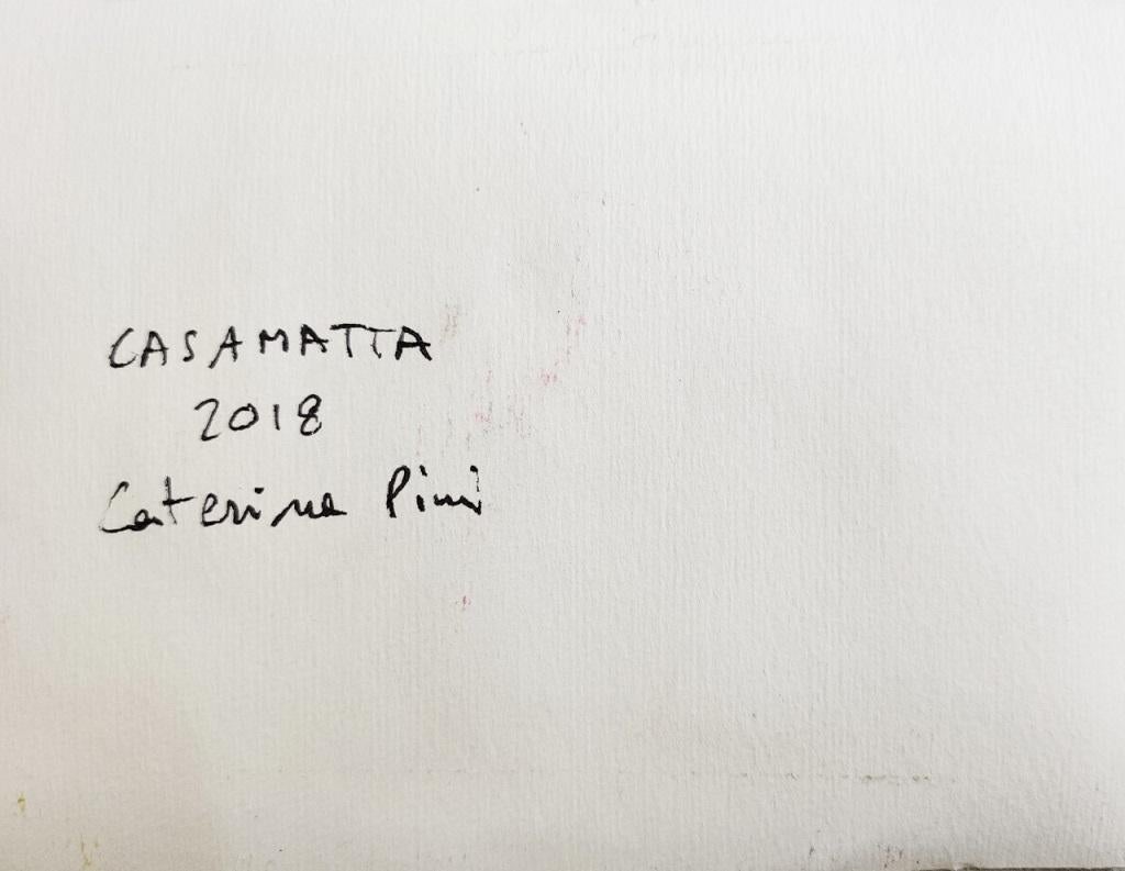 Coppia di Casematte - Original Mixed Media on Paper by Caterina Pini - 2018 For Sale 2