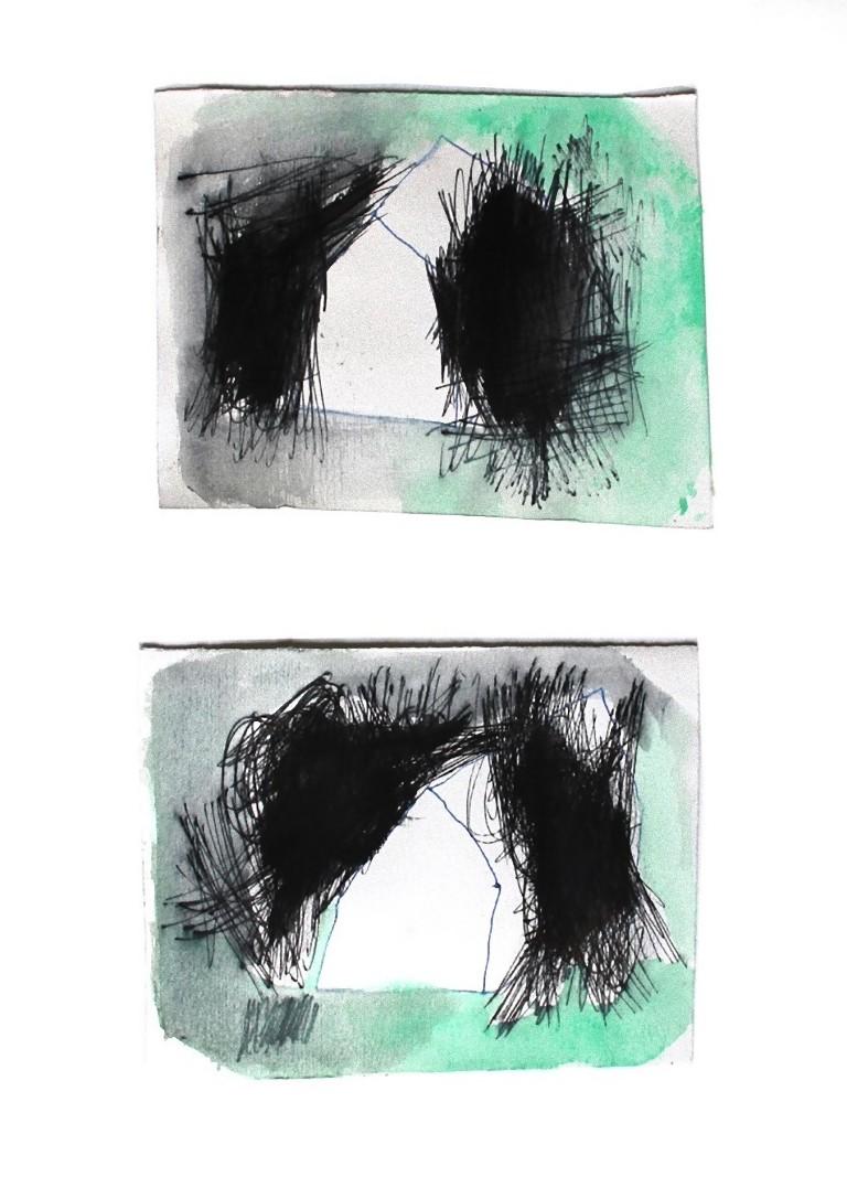 Coppia di Casematte 2 is an original Contemporary Artwork realized by Caterina Pini (Milan, 1968) in 2018. 

Original Mixed Media. Watercolor, ballpoint pen and watercolored pastels on paper.

Cardboard dimensions: 30 x 22 cm, the single work at the