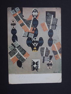 Cartolina autografa firmata da Giuseppe Santomaso - 1955