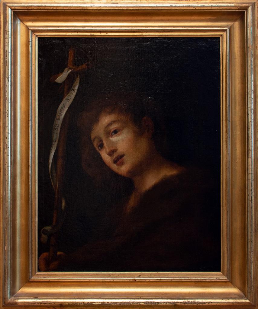 St. John Baptist - Original Oil Painting on Canvas - 17th Century