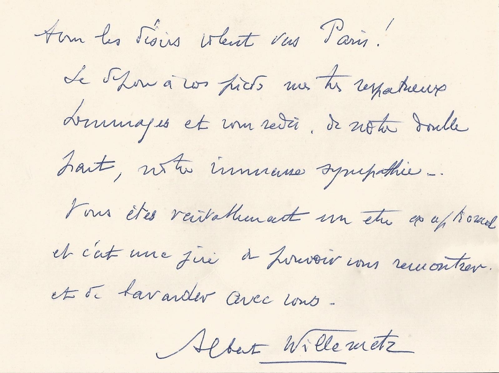 B.A.S. indirizzato alla Contessa Pecci Blunt. 2 pp. 15. 11 cm, su carta intestata "Confédération Internationale des Sociétés d'auteurs et compositeurs". Il Presidente", con busta e francobollo del 3 gennaio 1963. Condizioni perfette.

L'operetta