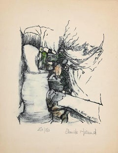 Paysage - Lithographie originale de Claude Nicaud - Fin du 20e siècle