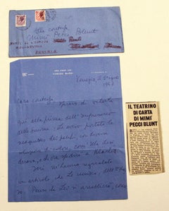 Letter from Tommaso Buzzi to the Countess Pecci Blunt - 1957