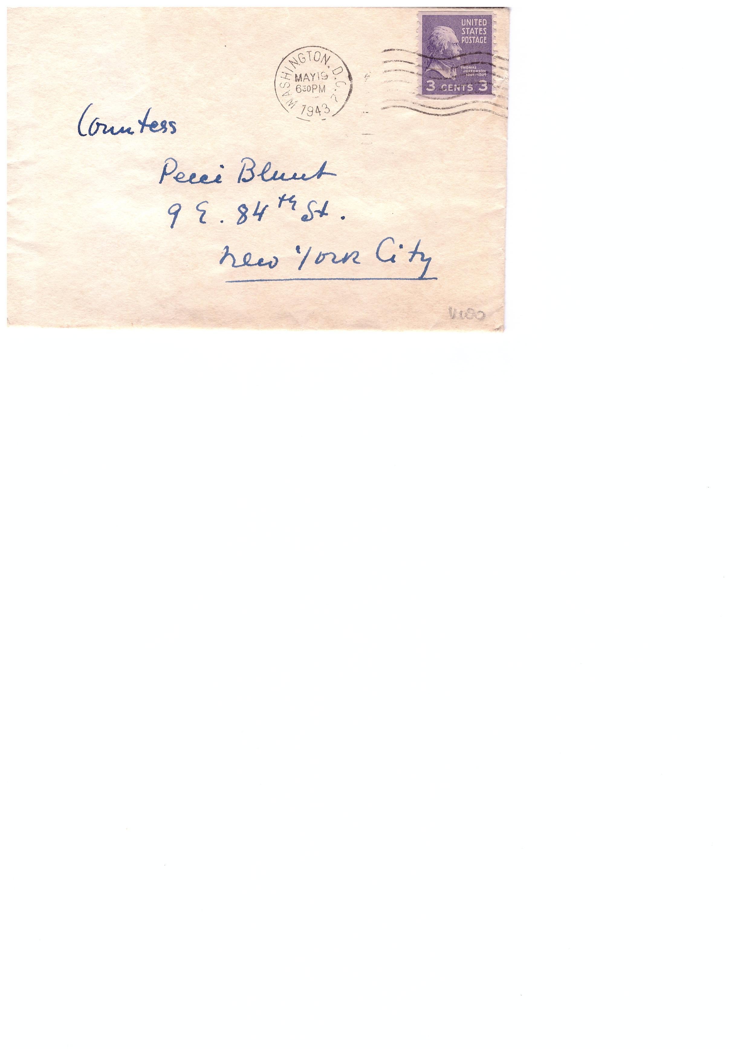 Letters de Milena Barilli à la comtesse Pecci Blunt - 1943/1937 en vente 5
