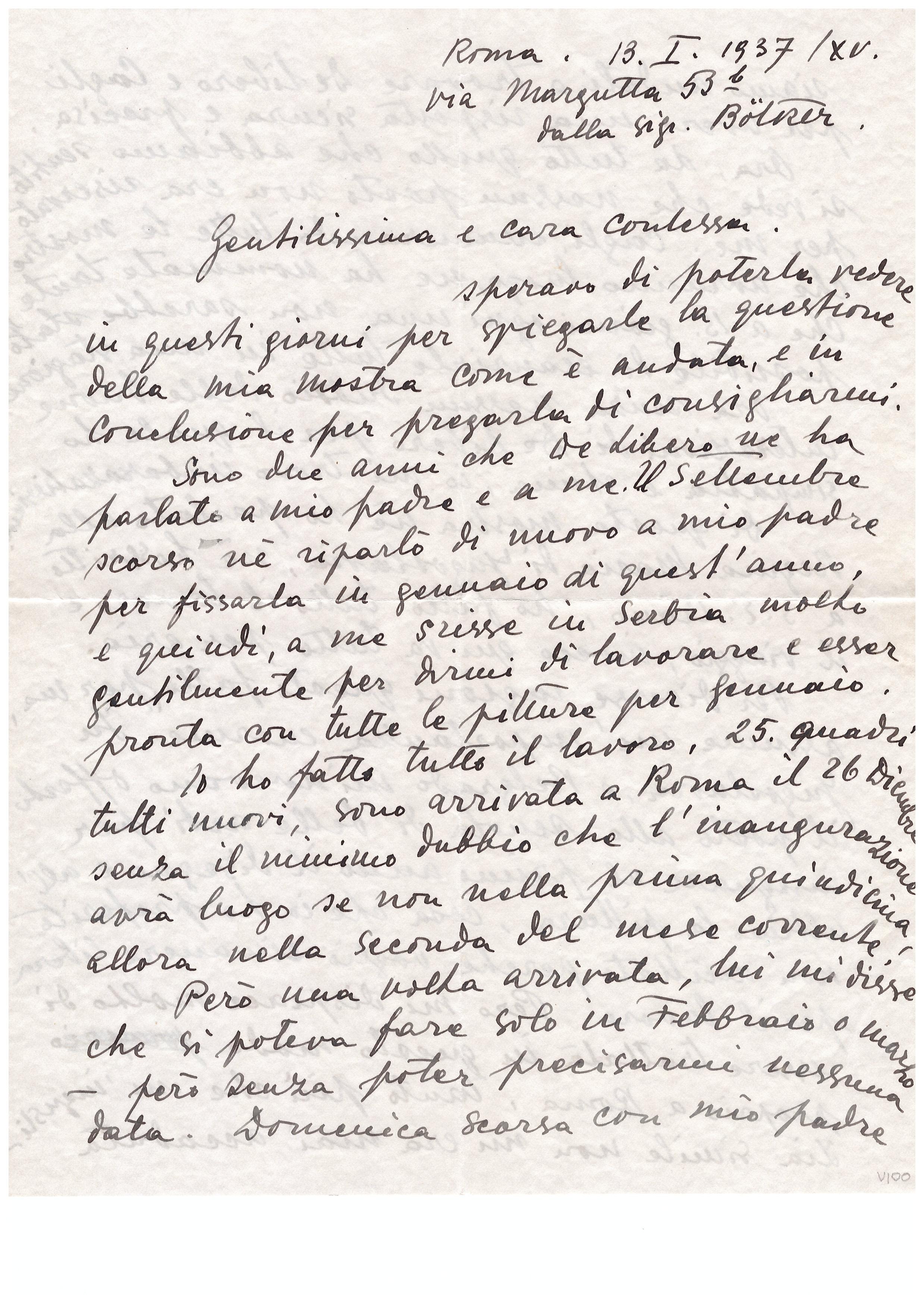 Letters de Milena Barilli à la comtesse Pecci Blunt - 1943/1937 en vente 2