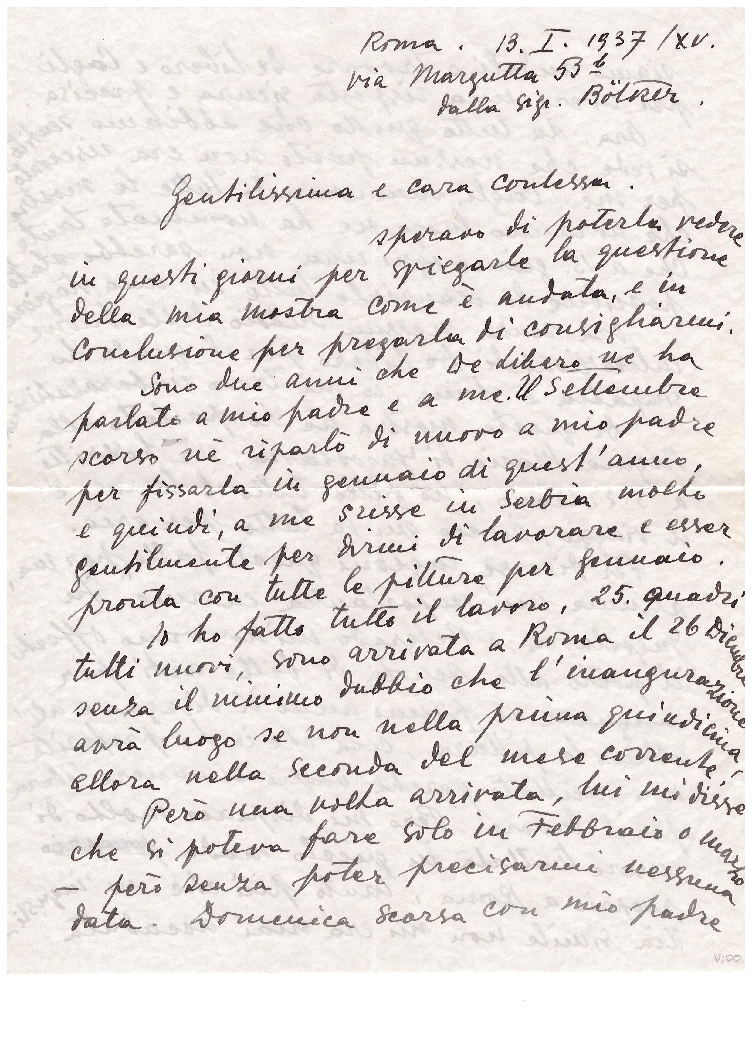 Cartas de Milena Barilli a la Condesa Pecci Blunt - 1943/1937 en venta 2