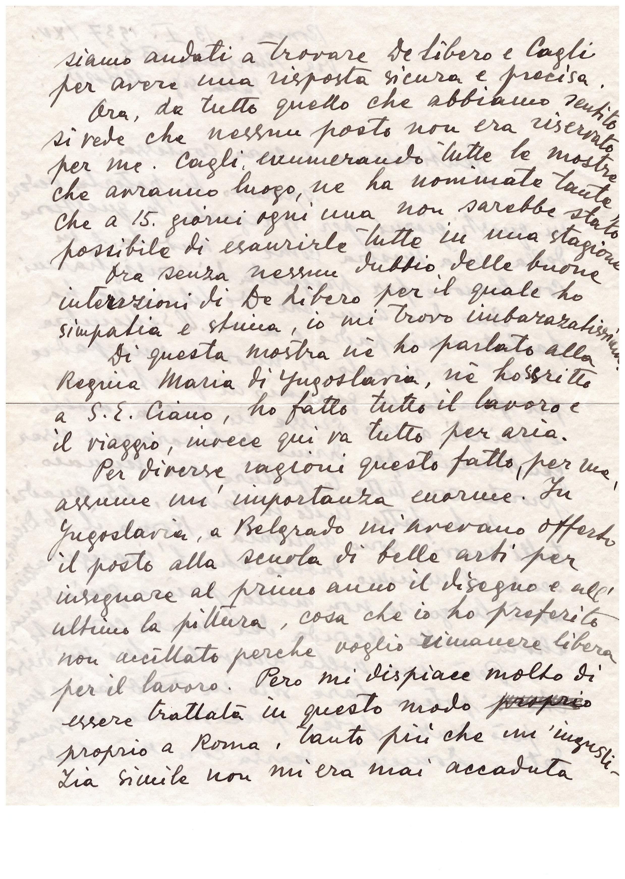 Two letters from Milena Barilli to the Countess Pecci Blunt. 

The first one is one piece, plus envelope included (dimensions 27 x 17 cm). 
The other one is two pieces plus envelope included (dimensions 27 x 22 cm). At the end of the second piece