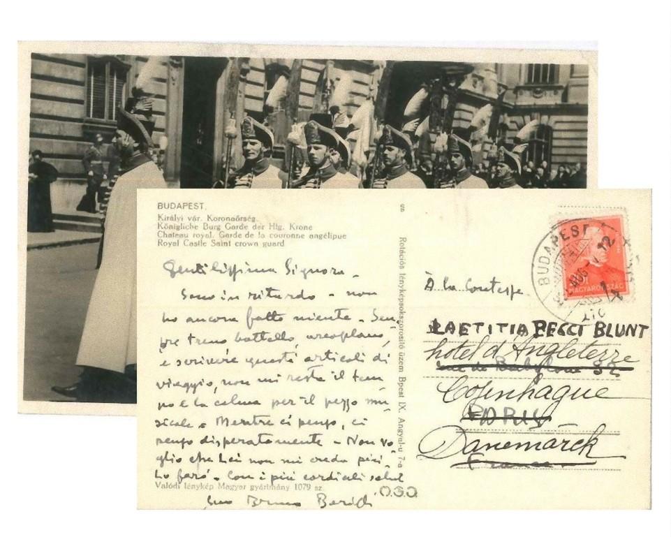 Autographe Postkarte von Barilli - 1940er Jahre – Art von Bruno Barilli
