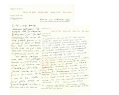 Letter de Romolo Valli à la comtesse Pecci Blunt - 1966