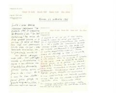 Lettre de Romolo Valli à la comtesse Pecci Blunt - 1966